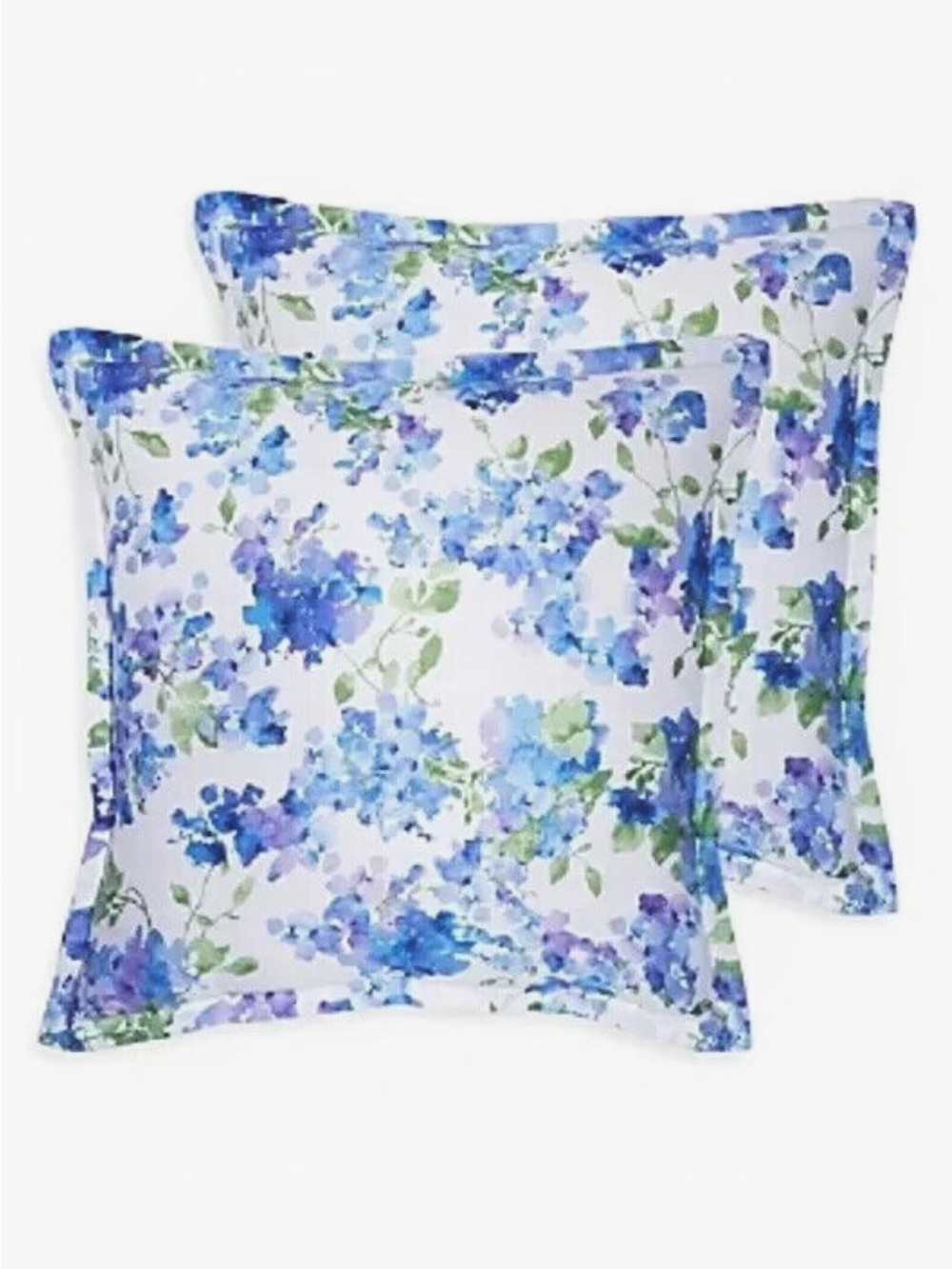 Sky Blushing Hydrangea 2 Euro Shams 100% Cotton